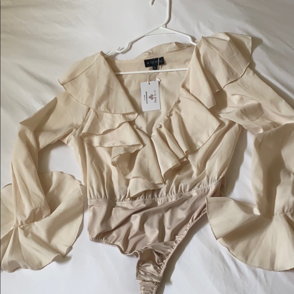 NWT In The Style Cream Bodysuit